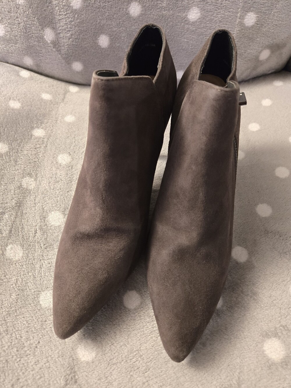 Town Shoes Dark Suede grey Zip Up Ankle Boots